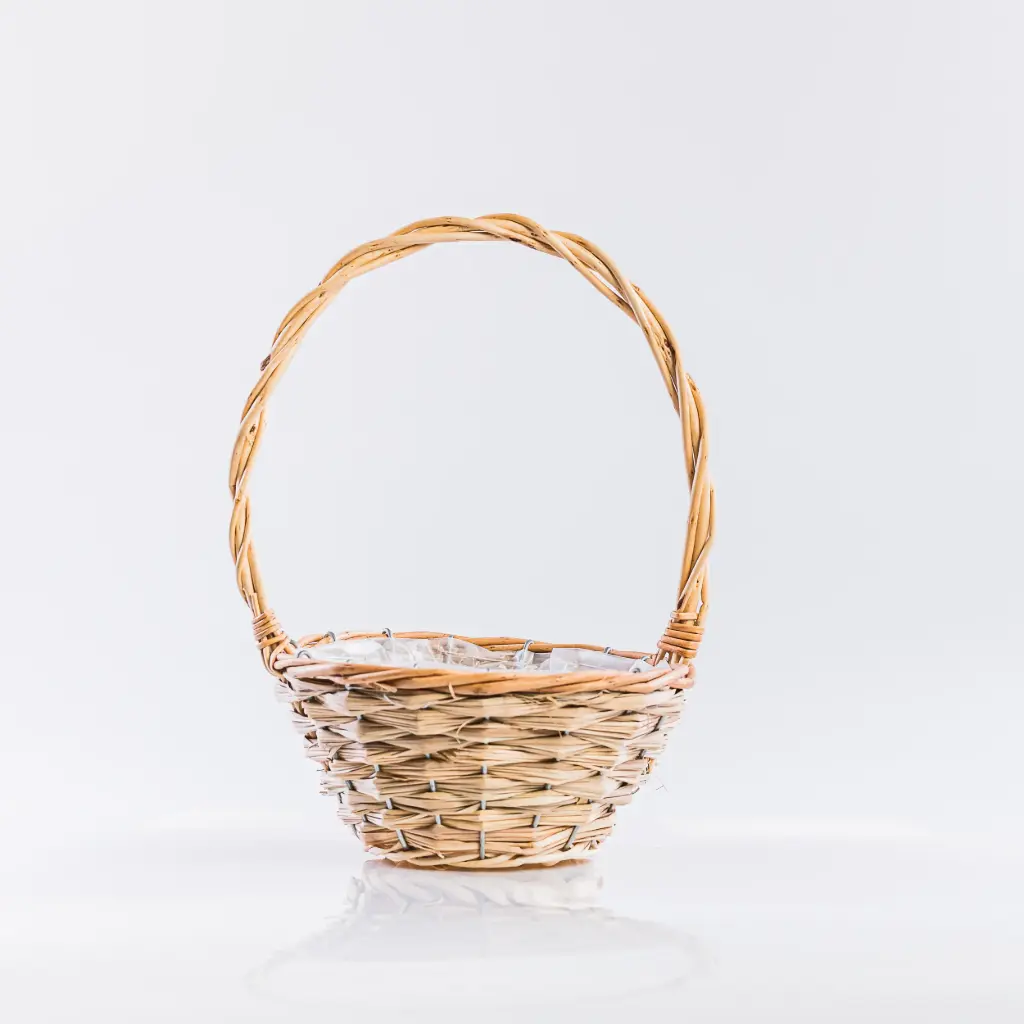Location Panier en osier intérieur plastifié avec arceau