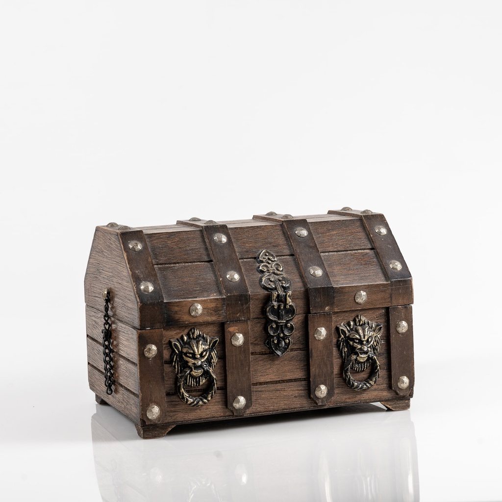 Location Coffre en bois tête de lion