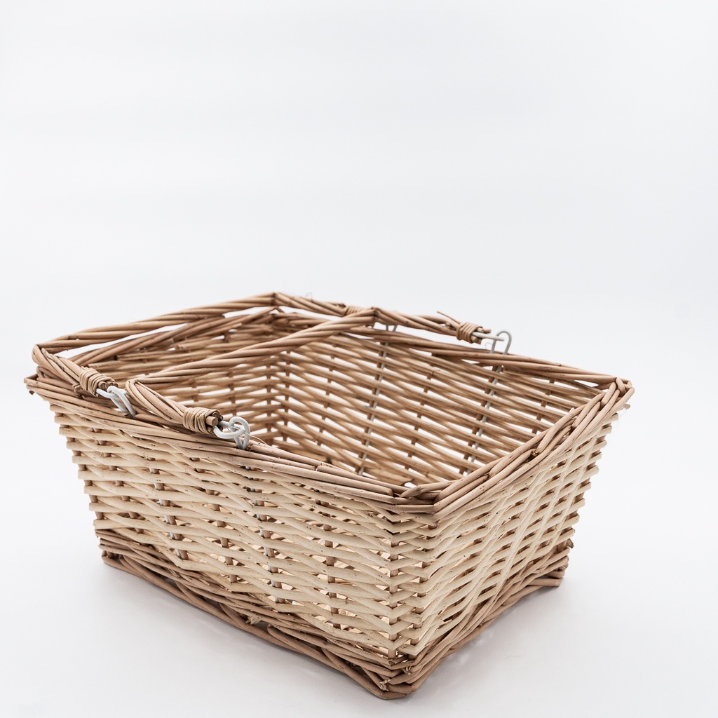 Location Panier en osier rectangulaire avec double anse