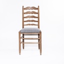 Location Chaise vintage en bois assise grise