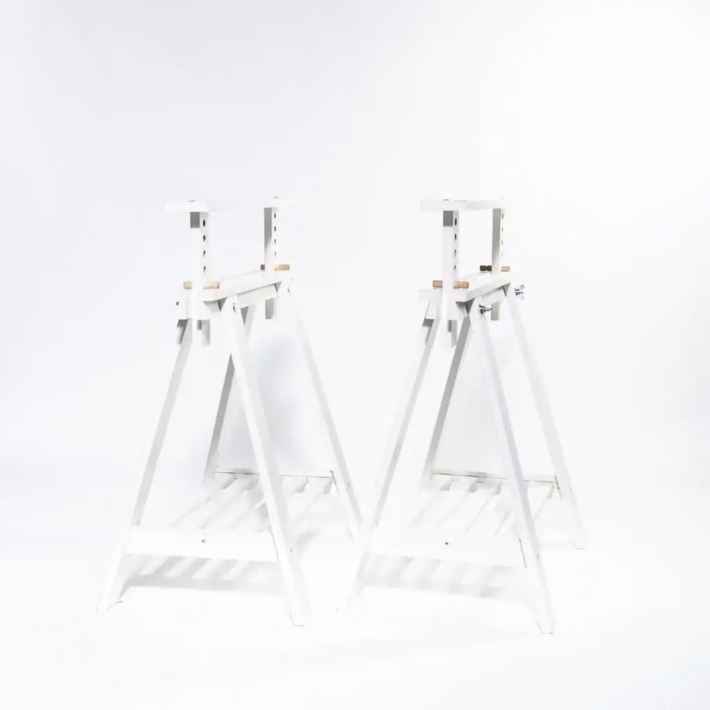 Location 2 tréteaux blanc hauteur réglable
