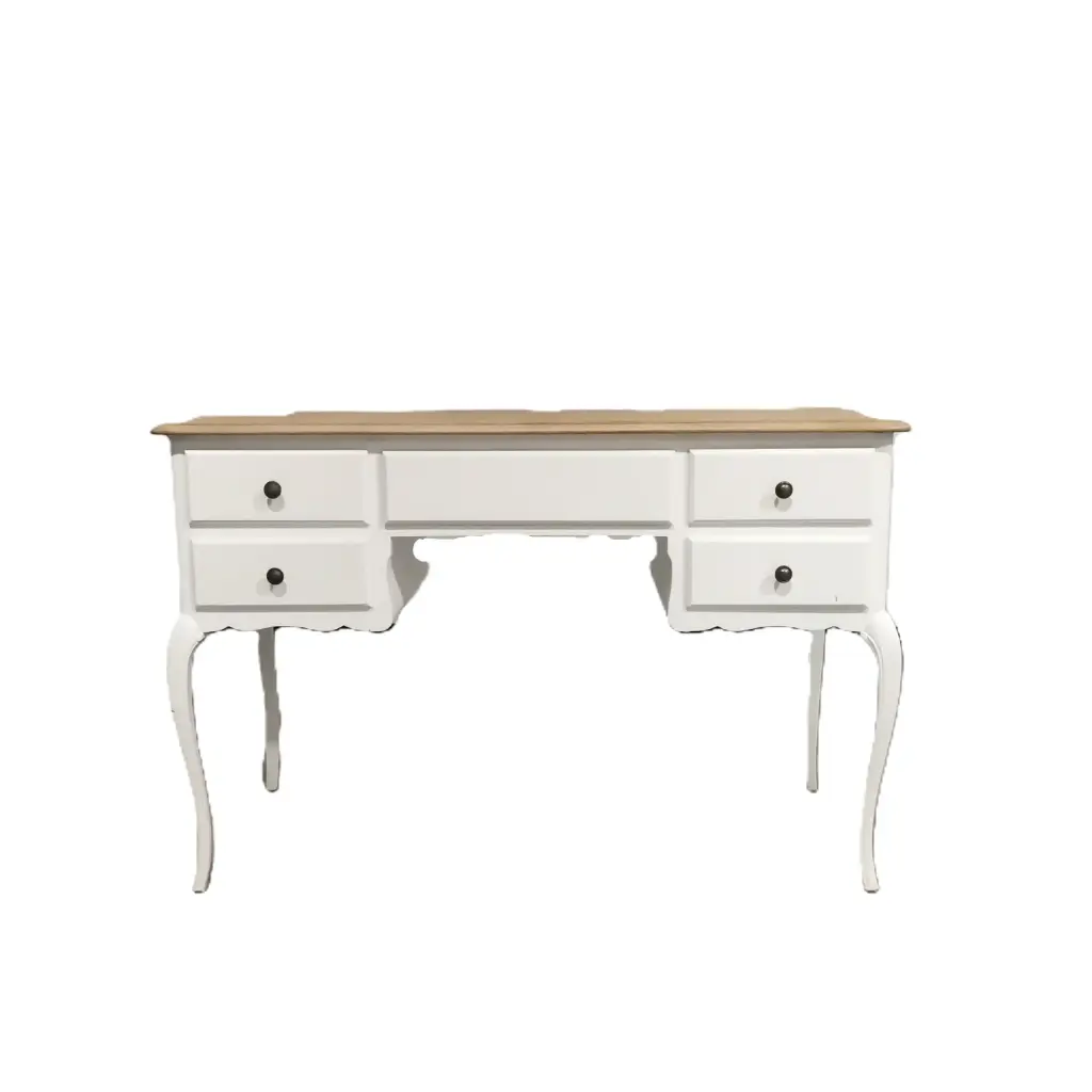 Location Bureau vintage blanc dessus en bois