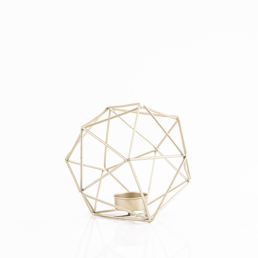 Location Bougeoir géométrique doré "boule"