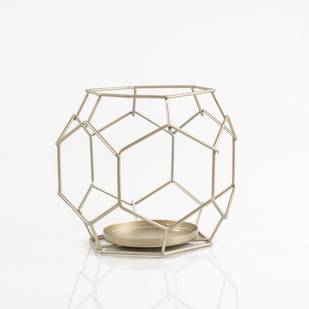 Location Bougeoir géométrique doré