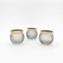 Location Photophore verre grisé dessus doré motifs géométriques variables