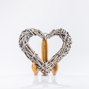 Location Coeur en rotin taupe grand format