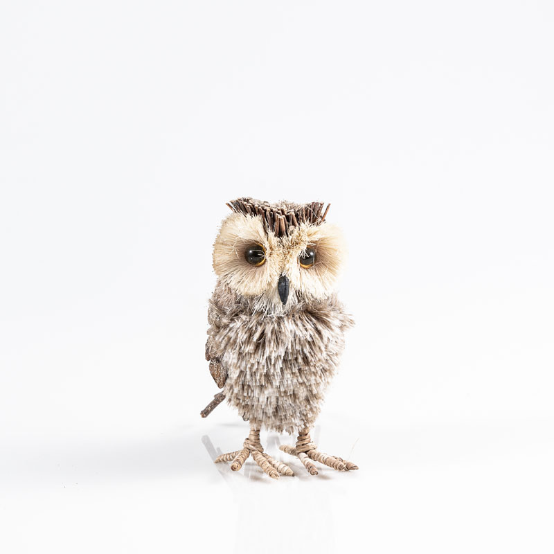 Location Hibou en plume et bois pailleté