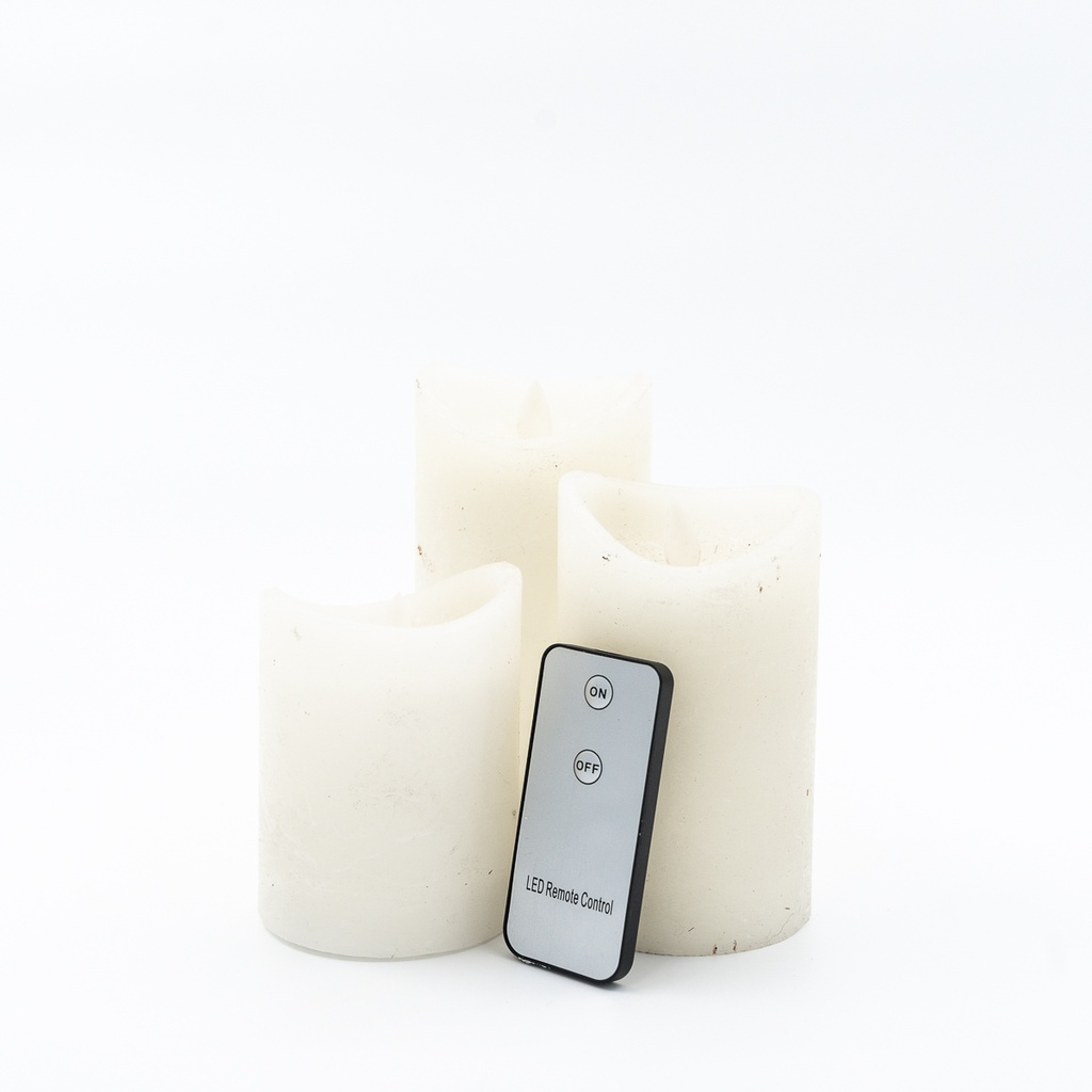 Location Lot de 3 bougies led blanches