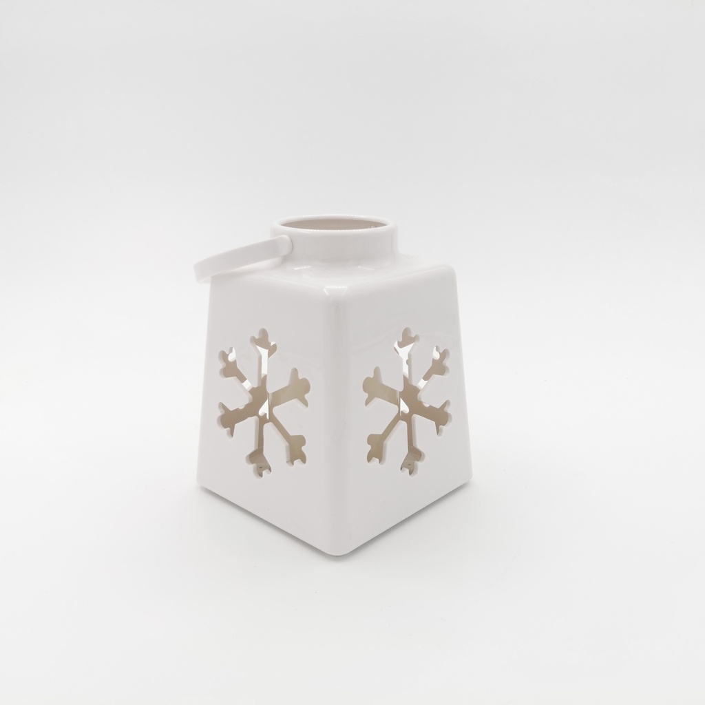 Location Lanterne blanche flocon avec led