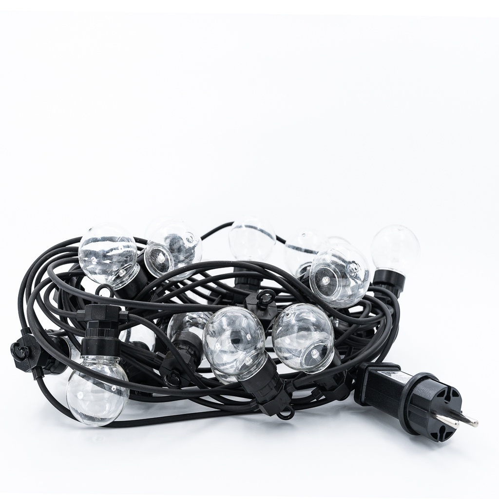 Location Guirlande guinguette sur prise, 20 leds blanc chaud, 5cm