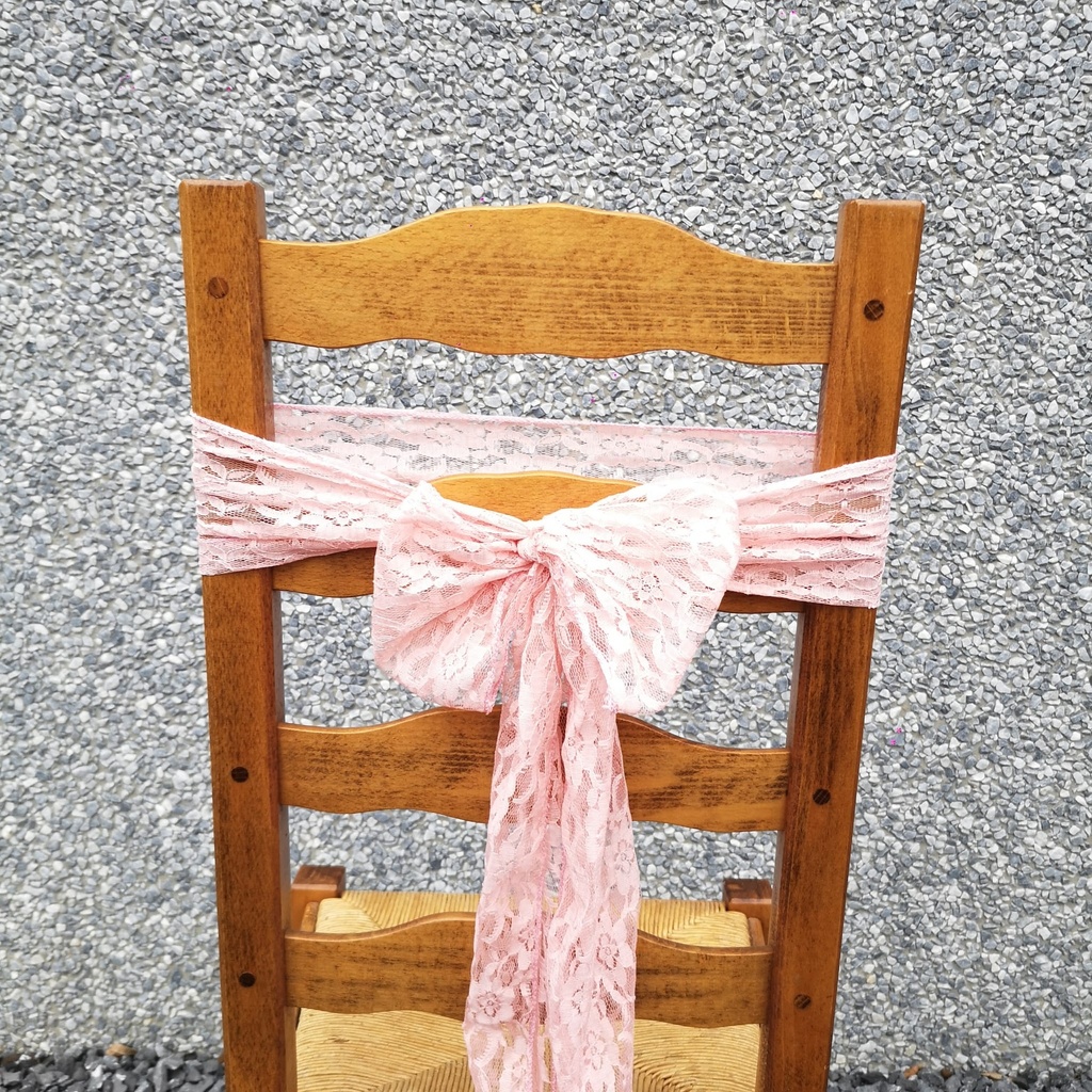 Location Noeud de chaise dentelle rose