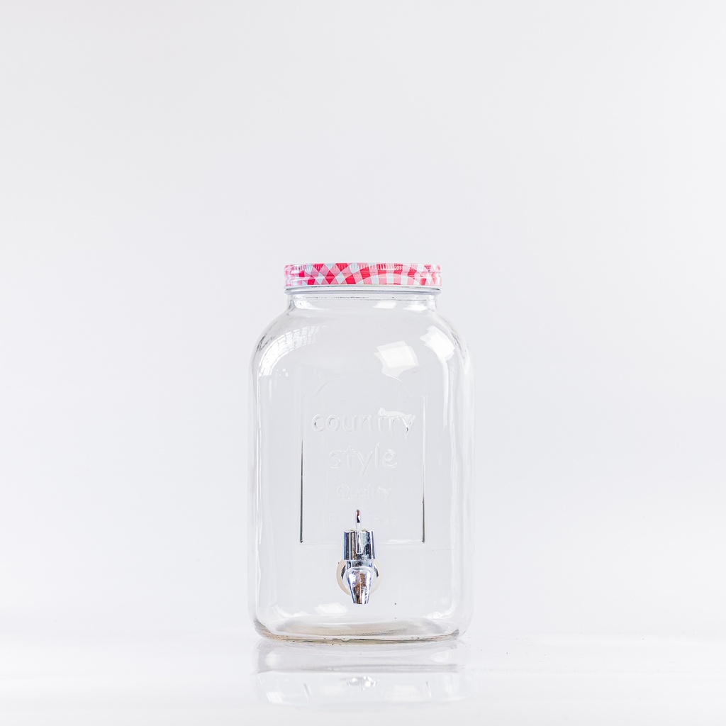 Location Jarre à jus 3,6 litres couvercle vichy rouge