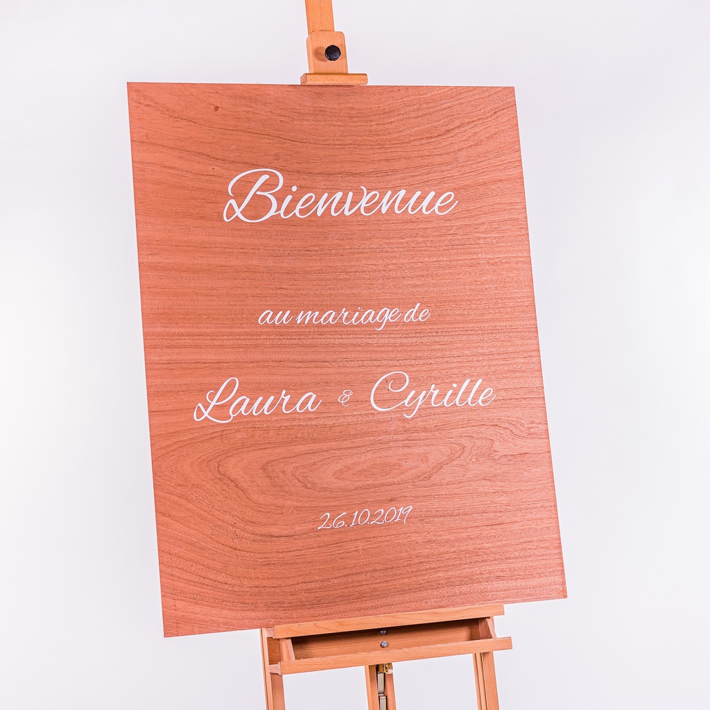 Location Panneau de Bienvenue (personnalisation des prénoms et date)