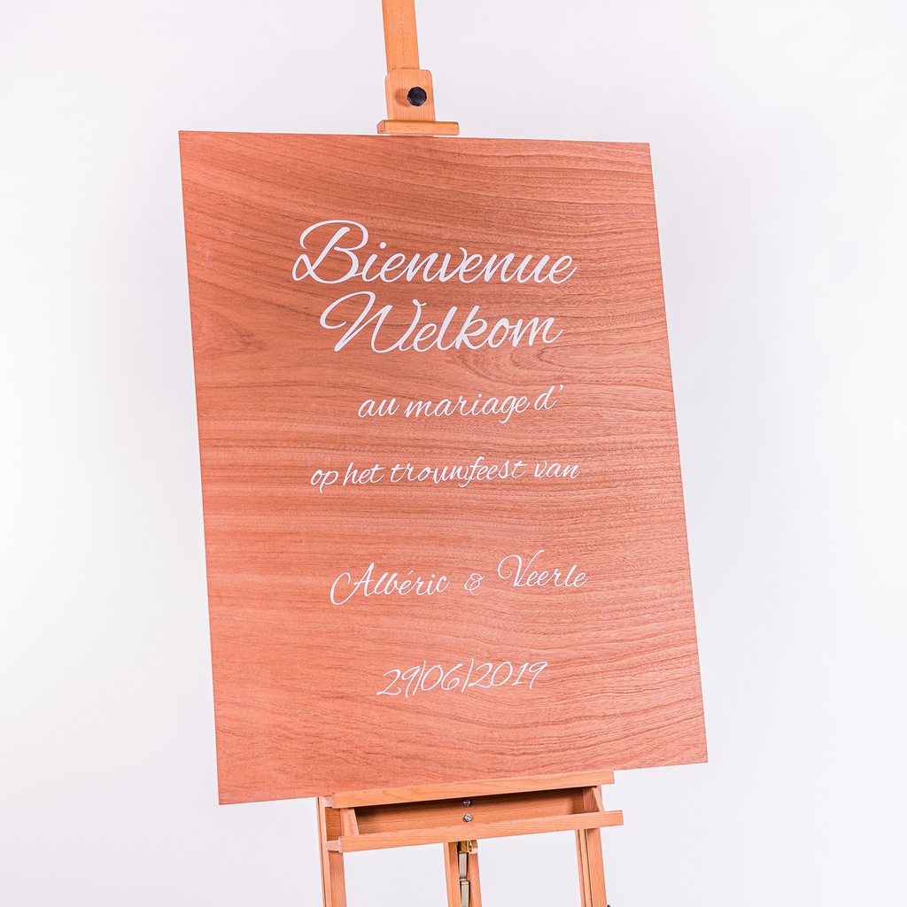 Location Panneau de Bienvenue (personnalisation des prénoms et date) / bilingue fr-nl