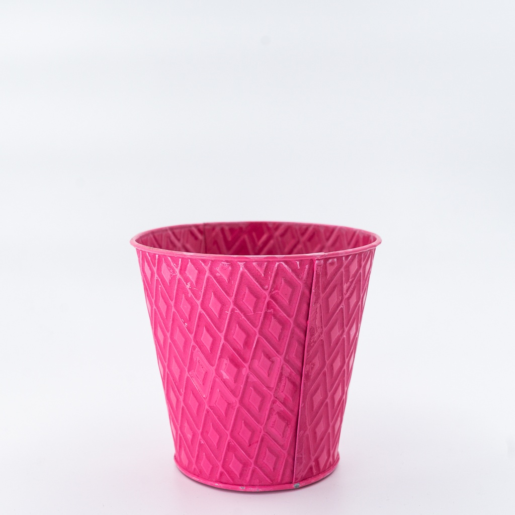 Location Pot en métal fushia motifs losanges