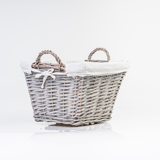 [A014] Location Panier en osier gris carré avec anses