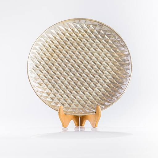 [A031] Location Assiette dorée motifs géométriques