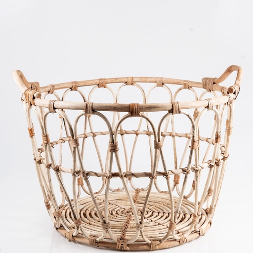 [A085] Location Panier rond en rotin