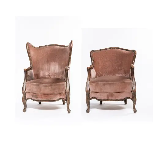 [A124] Location Duo fauteuils vintages velours 