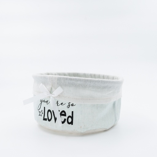 [A131] Location Panier rond en toile 'you are so loved'