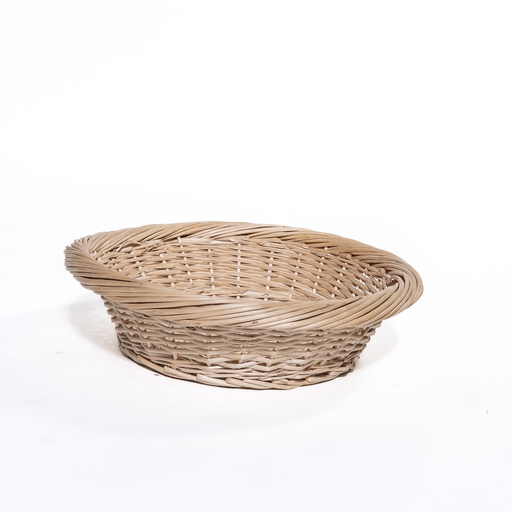 [A174] Location Grand panier en osier rond clair