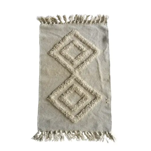 [A196] Location Petit tapis beige / crème bohème