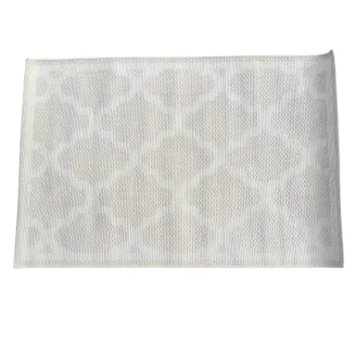 [A204] Location Tapis tissé beige avec motifs géométriques