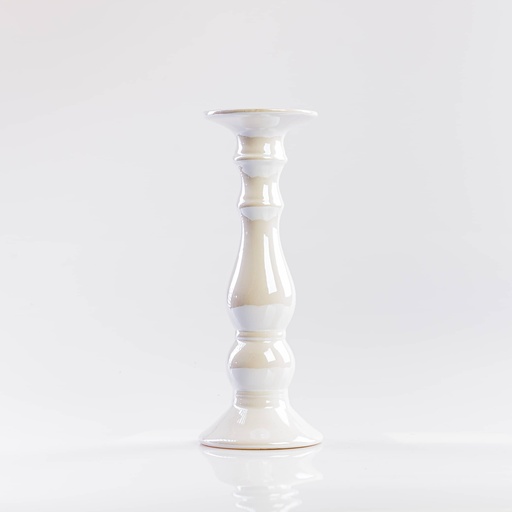 [B014] Location Bougeoir blanc brillant porcelaine