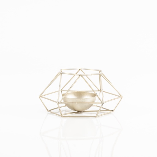 [B082] Location Bougeoir géométrique doré bas arrondi