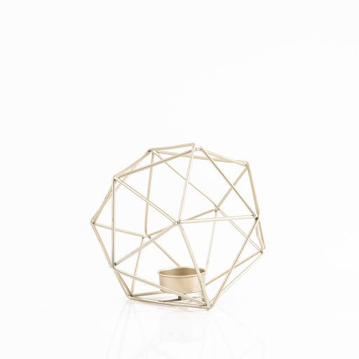 [B084] Location Bougeoir géométrique doré "boule"