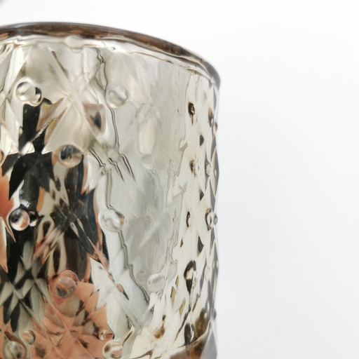 [B131] Location Photophore en verre doré bronze géométrique