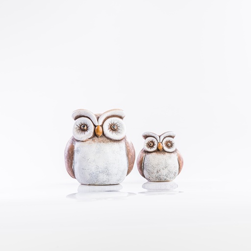 [D002] Location Duo d'hiboux en terre cuite