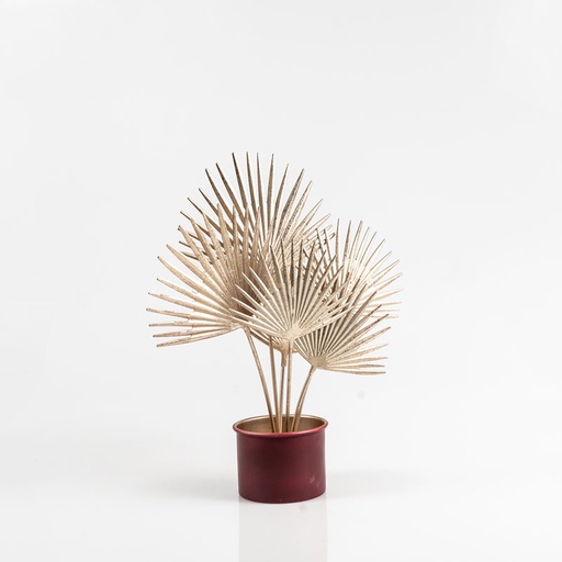 [D137] Location Plante en métal dorée