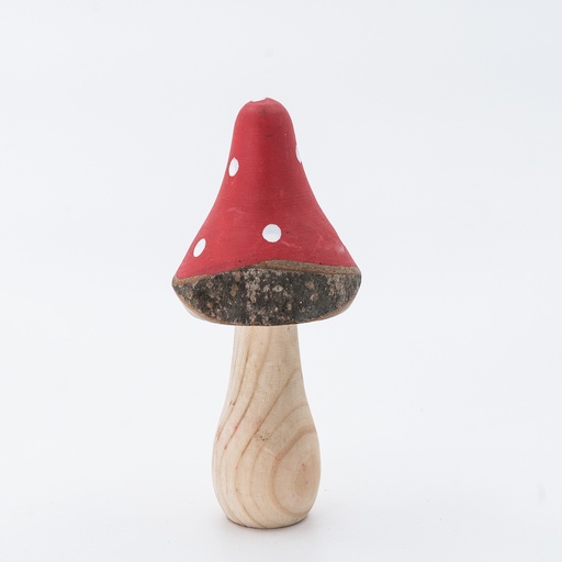 [D210] Location Champignon en bois rouge à pois