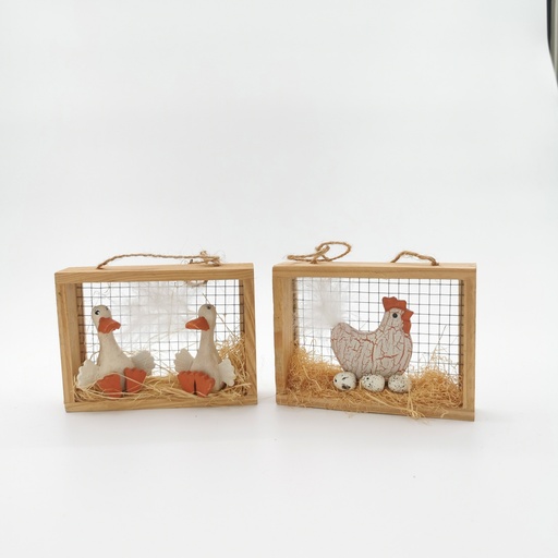 [D267] Location 2 petites décorations canard et poule