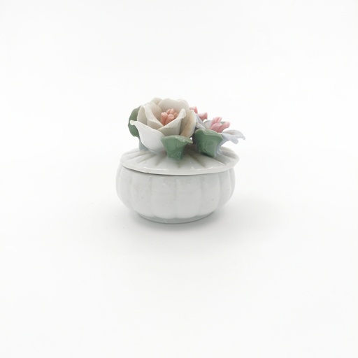 [D271] Location Petite boite en porcelaine vintage à fleurs