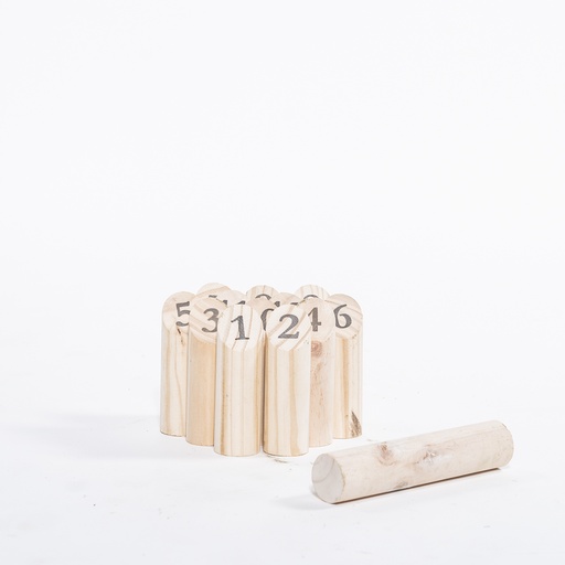 [J023] Location Jeu de Molkky - 12 quilles en bois numérotées