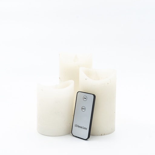 [L039] Location Lot de 3 bougies led blanches