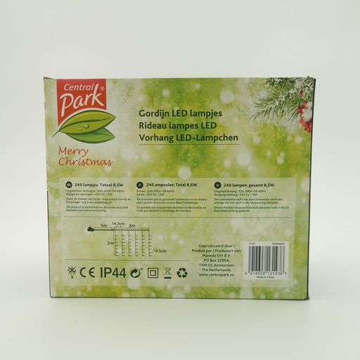 [L056] Location Rideau de lampes Led sur prise - 240 lampes - blanc chaud - 2m