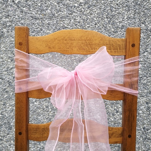 [N036] Location Noeud de chaise organza rose