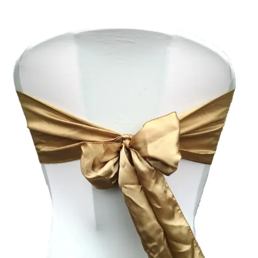 [N037] Location Noeud de chaise satiné doré