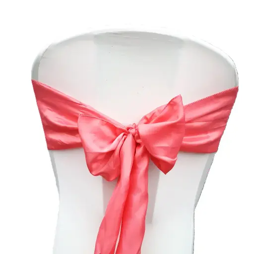 [N038] Location Noeud de chaise satiné rose pêche