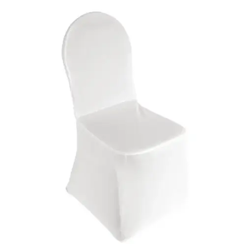 [N040] Location Housse de chaise stretch blanche