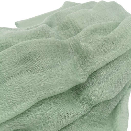 [N042] Location Chemin de table gaze de coton vert sauge
